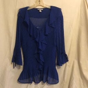 Dressbarn v-neck blue blouse sz 2xl